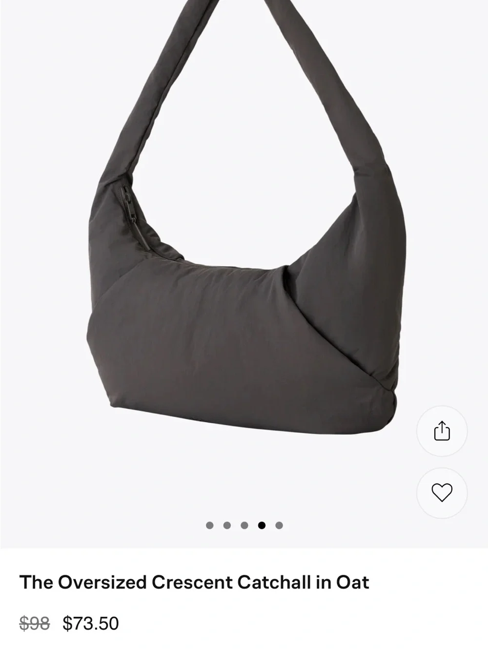 BEIS Crescent Catchall Shoulder Bag in Charcoal